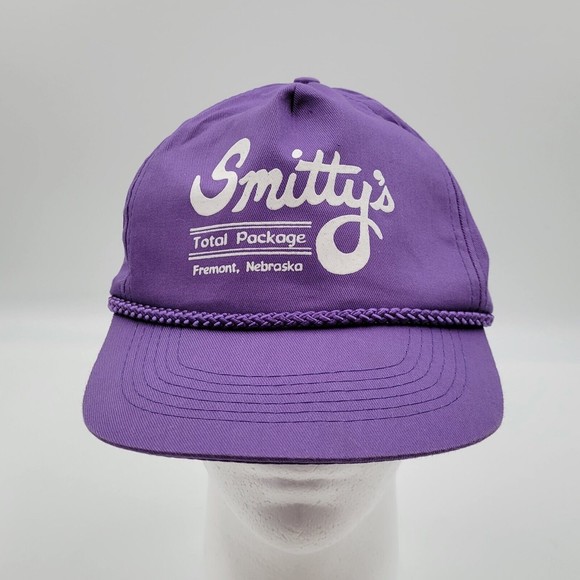 VTG Smitty's Total Package Fremont Nebraska Purple Rope Snapback Trucker Hat Cap - Picture 3 of 9